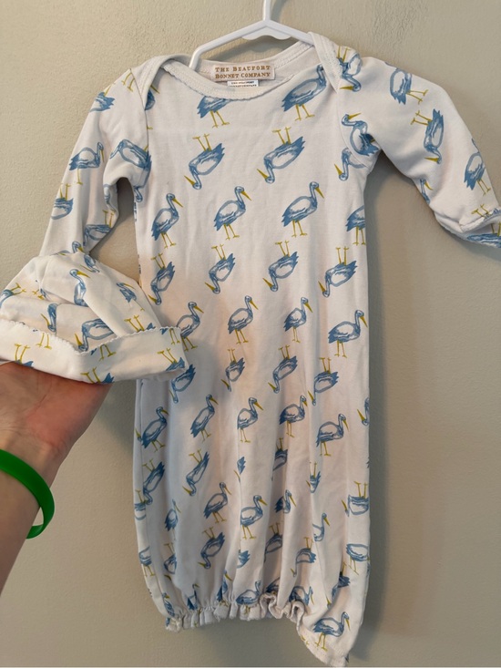 The Beaufort Bonnet Company Other - The Beaufort Bonnet Company Baby Gown Pajamas in White with Blue Bird Print